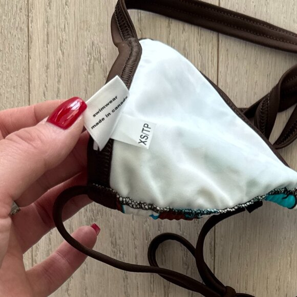 LOVE YOU MORE - Brown and Blue Mini Bikini Set - Picture 2 of 4